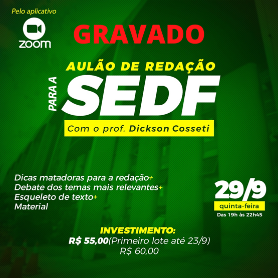 AULÃO DE REDAÇÃO SEDF - GRAVADO