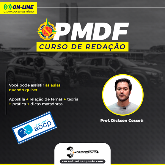 CURSO DE REDAÇÃO ON-LINE PARA PMDF - AOCP