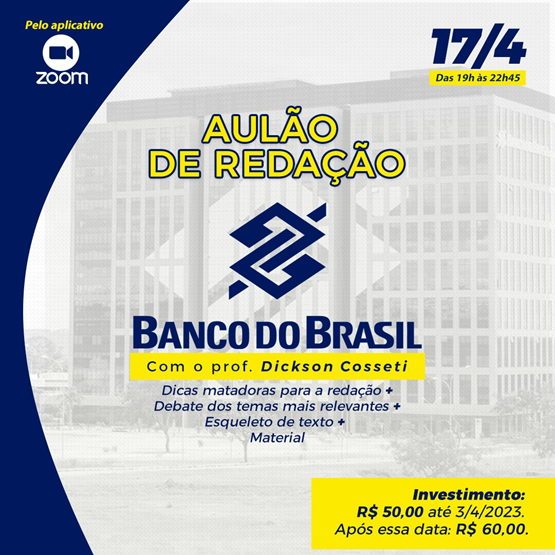 AULÃO DE REDAÇÃO PARA O BANCO DO BRASIL