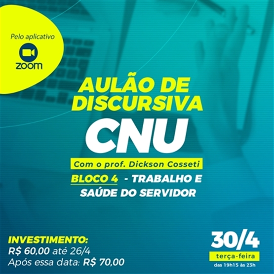 Aulão ao Vivo de Discursiva para o Bloco 4 do CNU, on-line