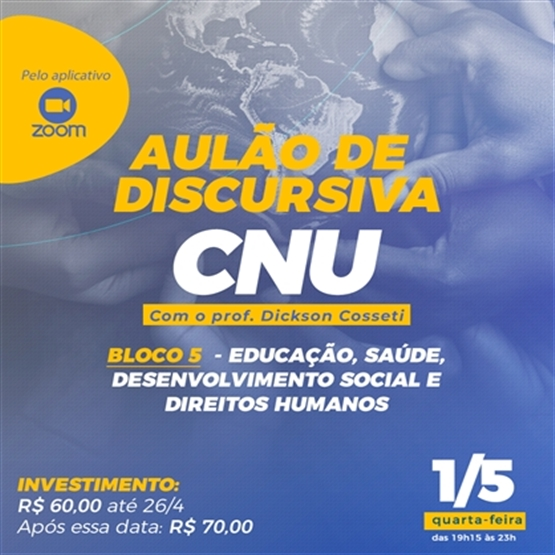 Aulão ao Vivo de Discursiva para o Bloco 5 do CNU, on-line