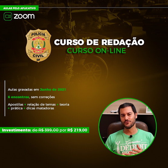 CURSO DE REDAÇÃO ON-LINE PARA PCDF GRAVADO - SEM CORREÇÕES