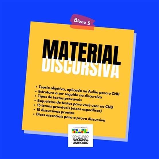 Material para a prova discursiva do CNU - Bloco 5