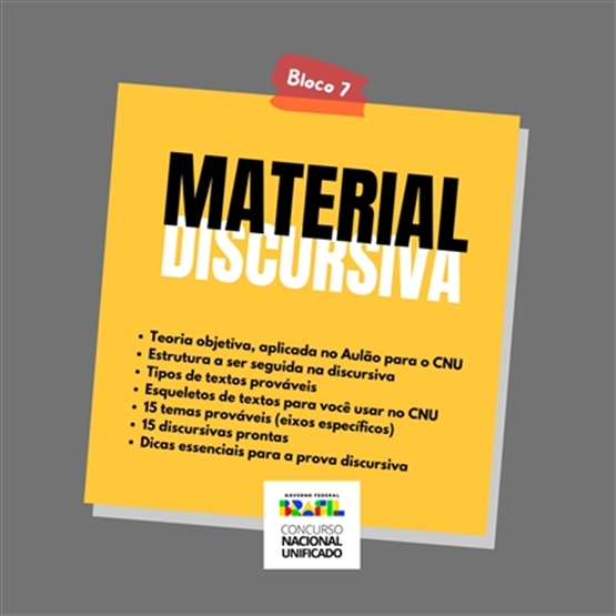 Material para a prova discursiva do CNU - Bloco 7