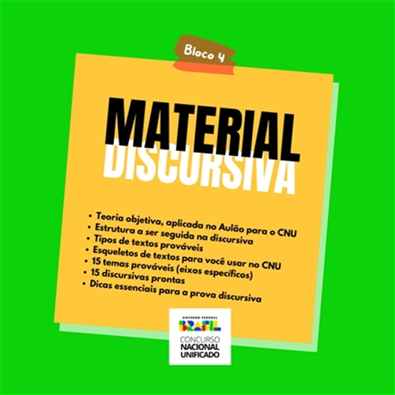 Material para a prova discursiva do CNU - Bloco 4