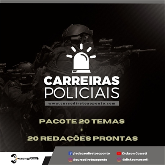 Pacote de temas - Carreiras Policiais 2025 (20 temas + padrões de resposta)