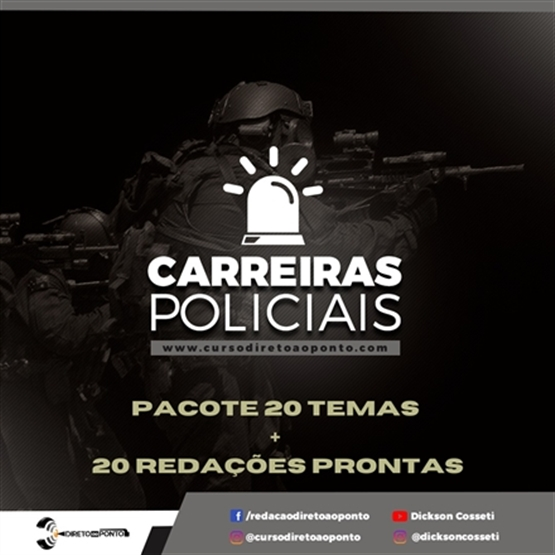 Pacote de temas - Carreiras Policiais (20 temas + padrões de resposta)