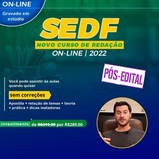 Curso de Redação on-line para a SEDF, pós-edital - SEM CORREÇÕES